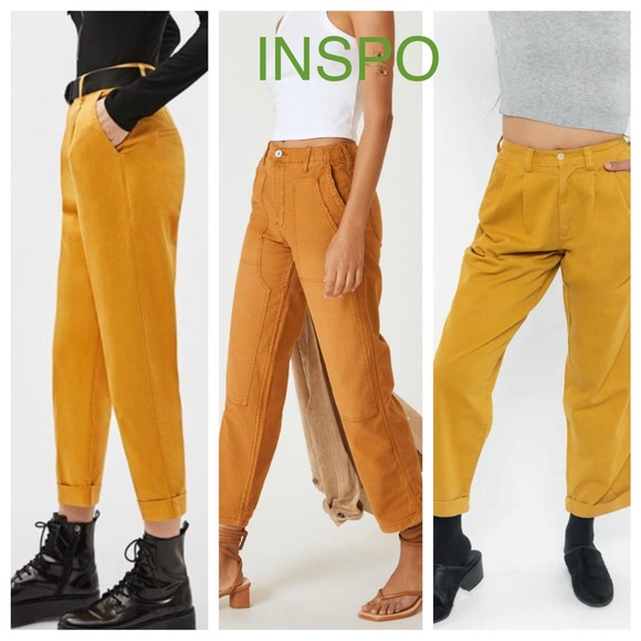 Mustard Corduroy Double Pleated Pants Women’s XL 30 Classiccore Academia Y2K - Picture 4 of 17